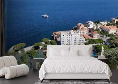 aerial view of Sorrento coast line in the gulf of Naples. Italy Wall mural