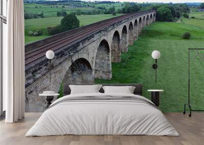 Arthington Viaduct, railway bridge over the Wharfe valley. Arthington in West Yorkshire Wall mural