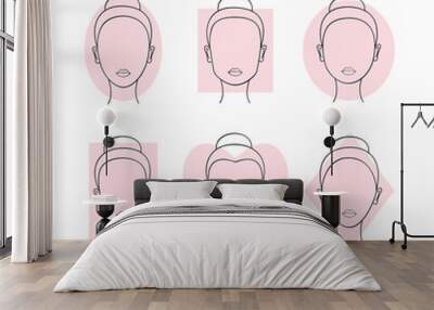 woman face shapes set. vector illustration Wall mural