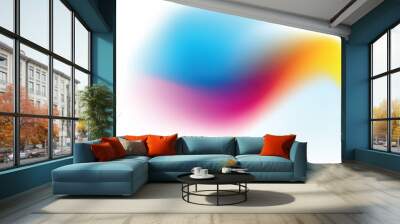 abstract blurred gradient of blue pink and yellow on a white background, copy space design Wall mural