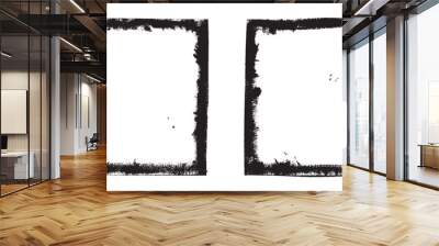 black and dirty grunge frame design with realistic brush strokes Wall mural