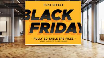 Black Friday modern style editable vector text effect Wall mural