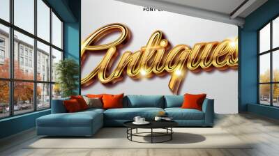 bold and realistic gold text effect Wall mural