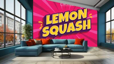 bright and vibrant color text effect with fun beverages logo design style Wall mural