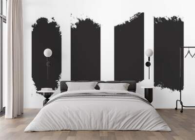 dirty distressed stroke texture banner set of four Wall mural