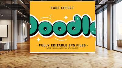 Doodle kawaii cute editable vector text effect Wall mural