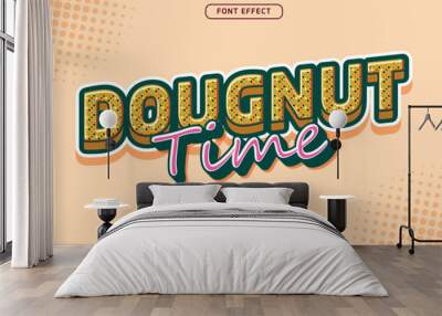 doodle style doughnut time text effect Wall mural