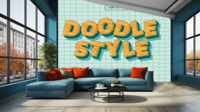 hand-drawn doodle style text effect Wall mural