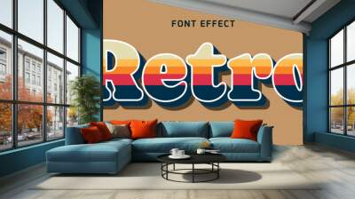 retro vintage text effect, editable 70s and 80s text effect Wall mural