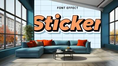 sticker text effect editable cool modern vector font effect Wall mural