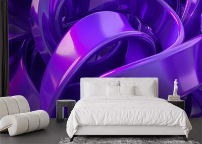 intense purple twisted forms ideal for lively and exciting event graphics. Wall mural