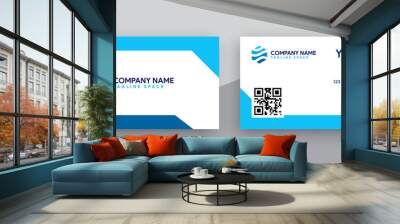 abstract blue business card design Wall mural