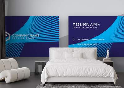 modern business card design . double sided business card design template . blue business card inspiration Wall mural