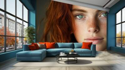 Enchanting natural beauty portrait of a young woman for creative design in digital media Wall mural