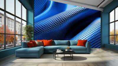 Luxurious blue material structure background Wall mural