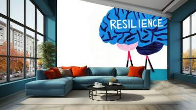 Resilience concept in minimalist brain design for digital artwork Wall mural