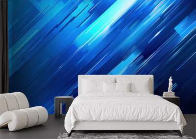 Blue tech geometry: abstract vector background with futuristic elements in shades of blue - modern digital design for web, print, and technology concepts Wall mural