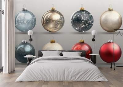 Christmas balls collection. for christmas decoration.transparent background. Wall mural