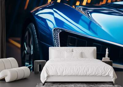 close up of a Abstract blue luxury car  Wall mural