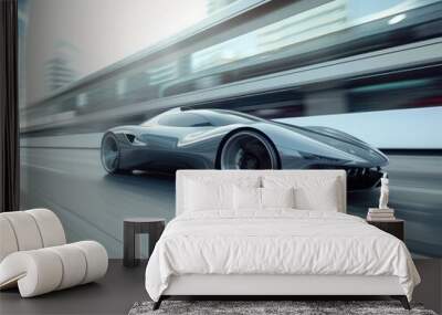 fast-moving electric car in motion Wall mural