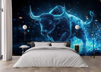 Finance bull market design. Bulls bussiness investment background. Wall mural