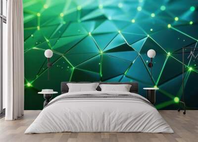 geometric green tech background Wall mural