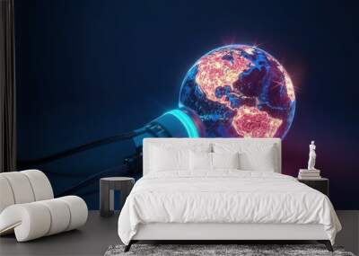 Global network connection concept. Wall mural