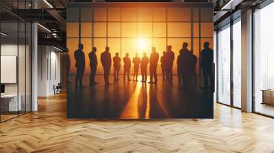 Group of Business People Meeting Back Lit Concept Wall mural