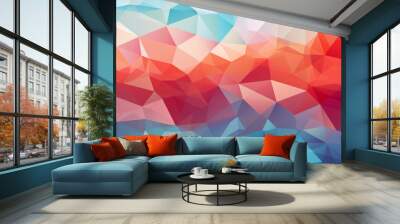 modern geometric 3d mosaic graphics lowpoly template as backdrop abstract background with polygons squares and lines pattern for presentation and copy  Wall mural