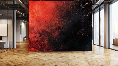 red to black spot , color gradient rough abstract background shine bright light and glow template empty space , grainy noise grungy texture Wall mural