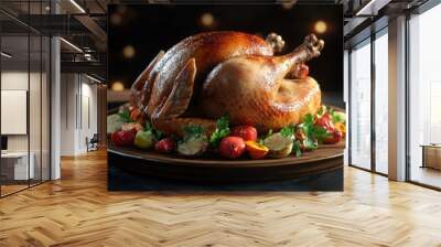 roast turkey on transparent background Wall mural