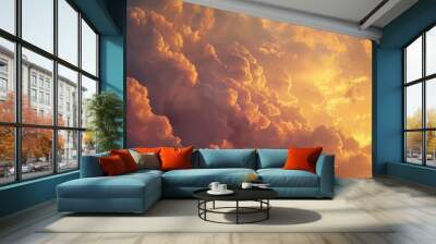 Time lapse video of awesome changing cloudscape at sunset in 4K hyper realistic  Wall mural