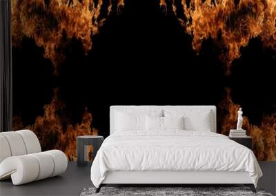  Fire illustration with a black background Wall mural