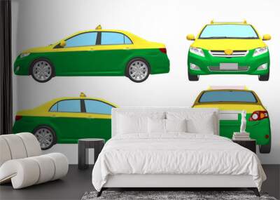 Vector taxi for passengers in Thailand Wall mural