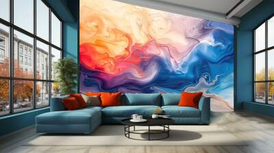 Abstract watercolor art on white background vivid and imaginative painting artistic wallpaper showcasing mix of vibrant colors and fluid motion perfect for creative design concepts with dynamic ink Wall mural