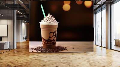 Chilled elegance. Savoring creamy Coffee and decadent desserts. Cafe bliss. Symphony of cream and chocolate. Cool comfort. Delicacies for every palate Wall mural