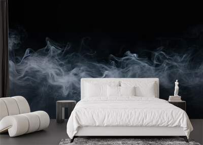 enigmatic smoke swirls. captivating abstract composition with black and white motion evoking mysteri Wall mural