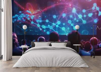 Experts Discuss Synthetic Biology Future at Holographic Conference Wall mural