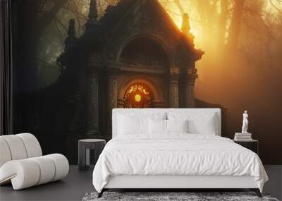 Haunting Beauty of an Ancient Mausoleum at Sunset Wall mural