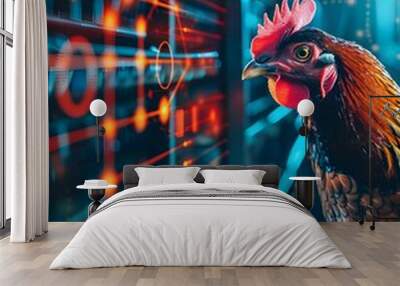 Smart Chicken Coop with AI Powered Sensors for Optimal Welfare and Productivity Wall mural