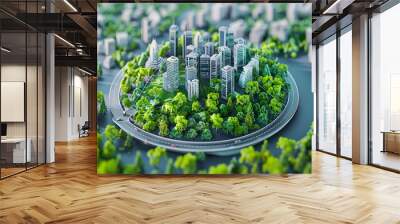 Sustainable Smart City with Integrated Waste Management and Circular Economy Concept long title Sustainable Smart City with Integrated Waste Wall mural