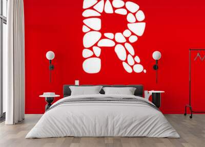 abstract vector logo letter r with stones Wall mural