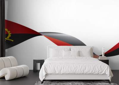 Angola flag, vector illustration on a white background Wall mural