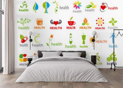 biggest collection of vector logos health Wall mural