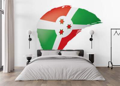 Burundi flag, vector illustration on a white background. Wall mural