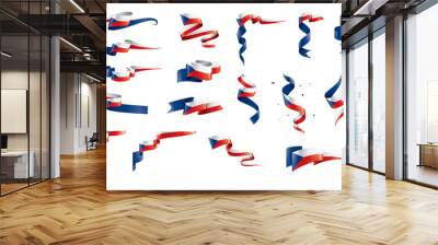 Czechia flag, vector illustration on a white background Wall mural