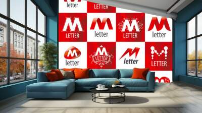 large set of vector logos letter M Wall mural