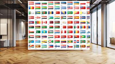 National flags of the countries. Vector illustration on white background Wall mural