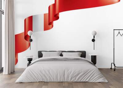 Peru flag, vector illustration on a white background Wall mural