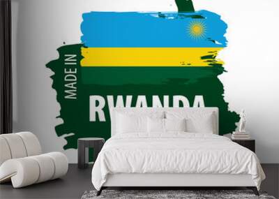 Rwanda flag, vector illustration on a white background Wall mural